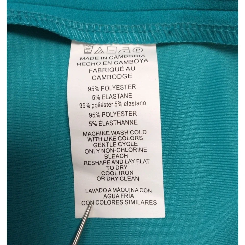 Michael Kors Teal Mini Pencil Skirt Size L NWT Classic Tailored